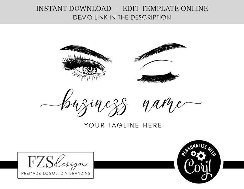 Lash logo design watermark logo design logo template eyelash logo salon logo beauty logo business logo