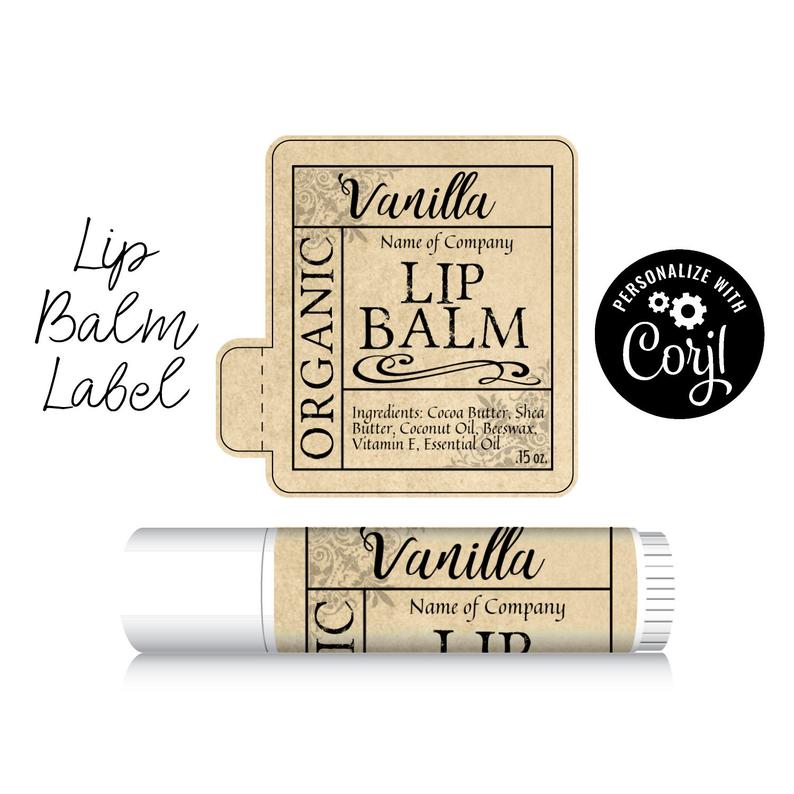 Lip Balm Label Apothecary Design Label. Edit, Personalize, Customize in Corjl, then Download & Print. Chapstick Label