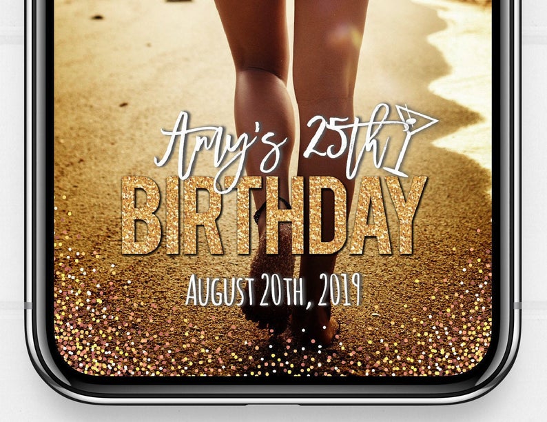 Birthday Snapchat Filter, Birthday Snapchat Geofilter, Gold Sparkle Birthday Snapchat, Birthday Geofilter, Birthday Filter, Instant Download