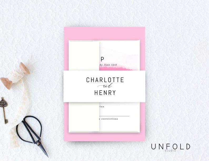 Wedding belly band, diy belly band, instant download belly band template, DIY wedding accessories – Flamingo Belly Band