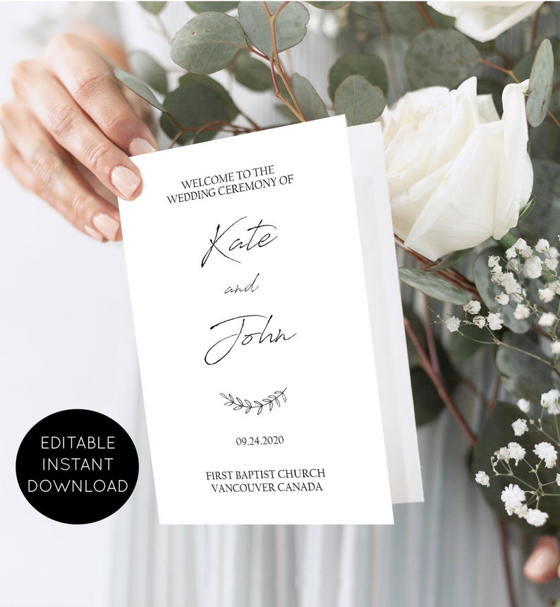 Wedding Program Template – wedding program template folded – wedding program template download – wedding program template editable – 01
