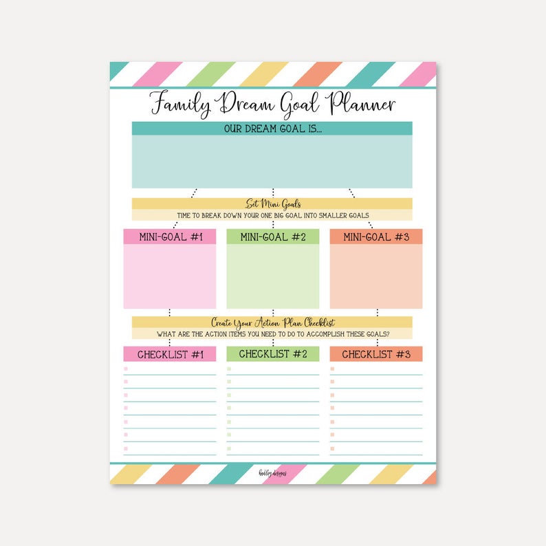 Goal Planner Template, Planner for Women, Planner for Working Mom, Planner Inserts Printable, Planner Large, Smart Goals Printable, Print