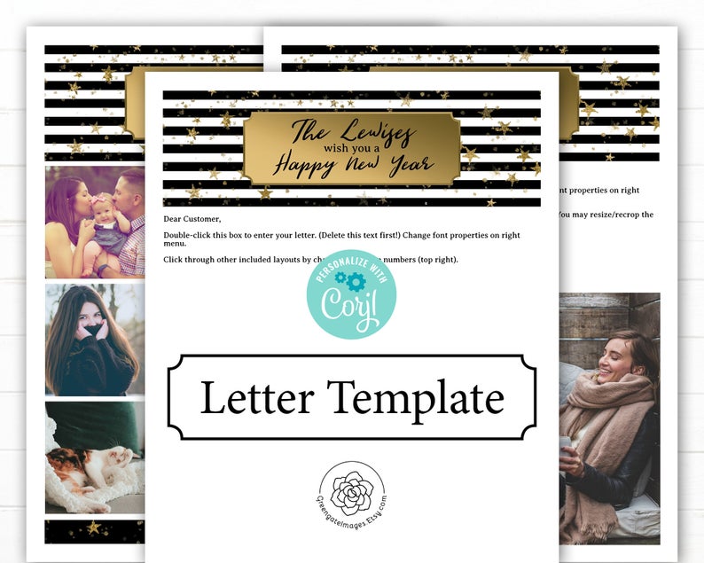 New Year’s Letter Template – Corjl, holiday letter template, family letter printable, editable letter pdf, printable letter, year in review