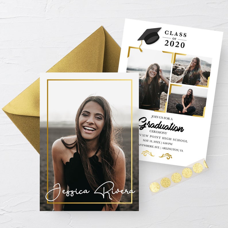 EDITABLE Invitation, Graduation Announcement, Graduation Party Invitation, Photo Card, Printable Invitation, Grad, Corjl