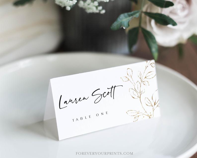 Place Cards Wedding Printable, Wedding Place Cards, Instant Download