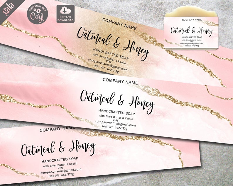 Label Template, Soap Labels, Editable Label Template, Watercolor Label Design, Custom Soap Label Template, DIY Label template, 005