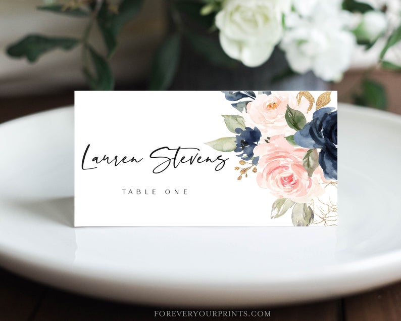 Wedding Place Card Template, Escort Card, Instant Download, TRY BEFORE You BUY