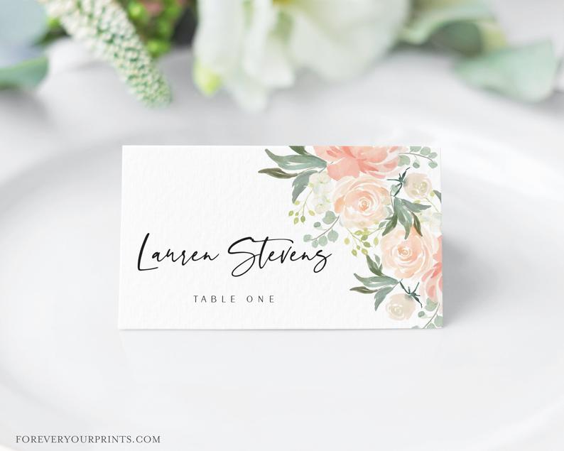Wedding Place Card, Wedding Name Cards, Instant Download