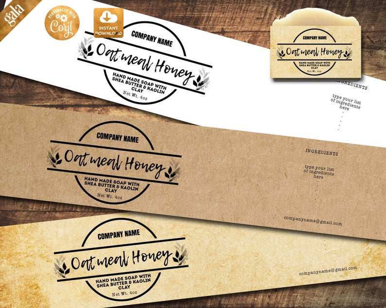 Label Template Natural Soap Labels, Handmade Soap Label, Vintage Rustic Soap Editable Label, DIY label, Instant download product label, 007