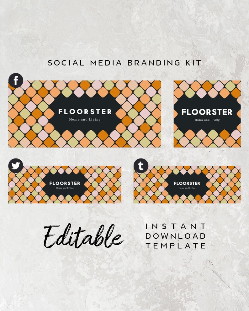 Social Media Branding Logo Template – Home Brand Logo DIY, Facebook Template, Home Improvement Facebook Banner, Twitter Logo, Social Logo