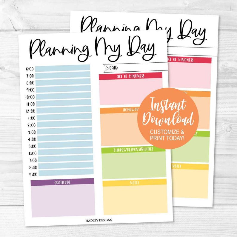 Daily Planner Kids Printable, Homework Organizer, Daily To Do List Printable for Kids, To Do List Download, To Do List Digital, To Do List