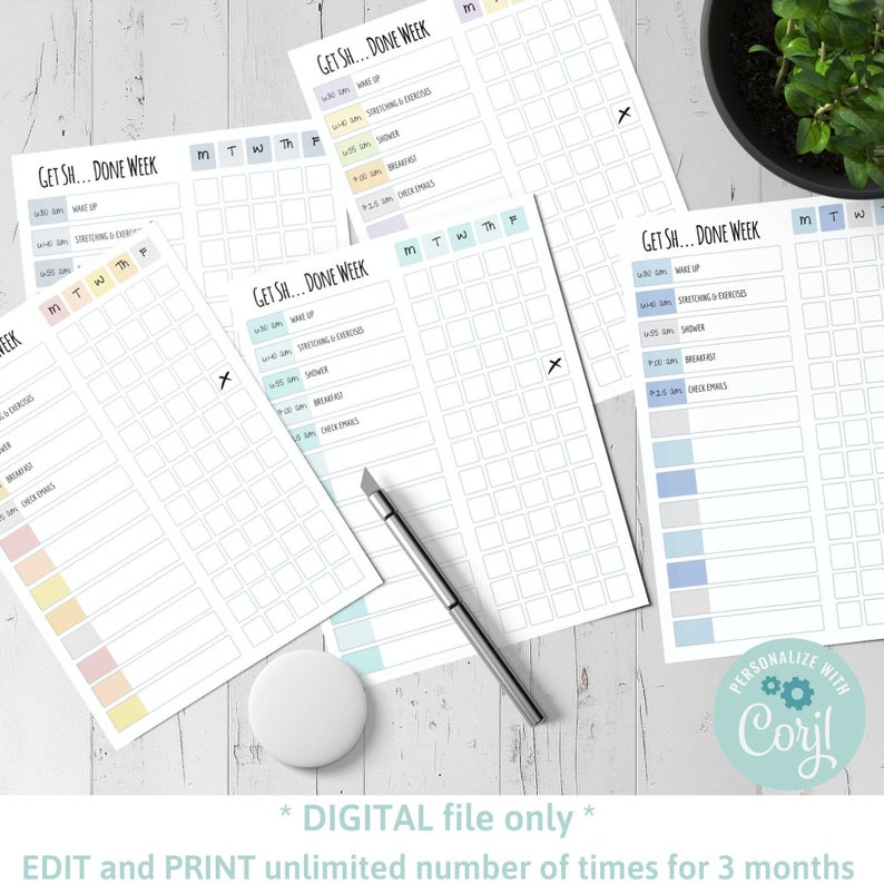 Quarantine Get Shit Done Planner Set, Funny Planner, Printable, To do list, Homework Organizer, Home School Routine, Social Isolation, AP32