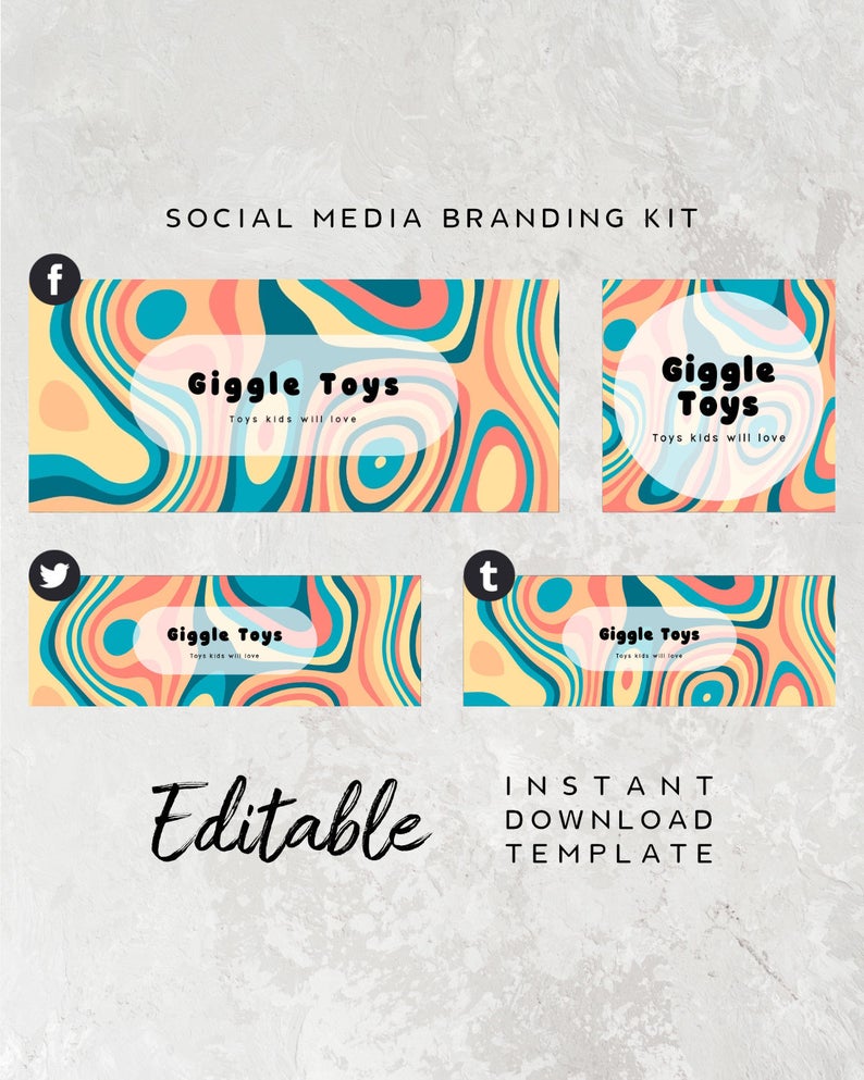 Social Media Banner Template – Watercolor Facebook Banner, DIY Facebook Cover, Twitter Header, Twitter Banner, Tumblr Banner