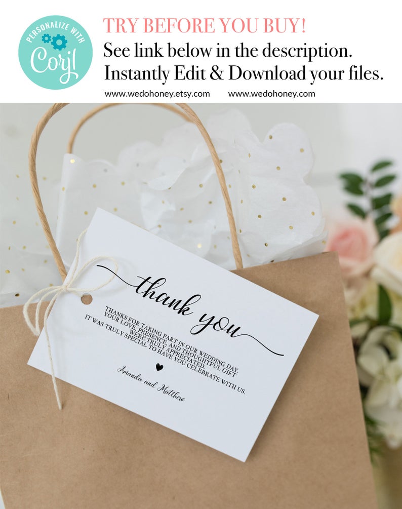 Wedding Tag Template, Fully Editable Tag Printable, Welcome Bag Tag, Favor Tag Size 3.5×2” Gift Hang Tags, Edit prior purchase