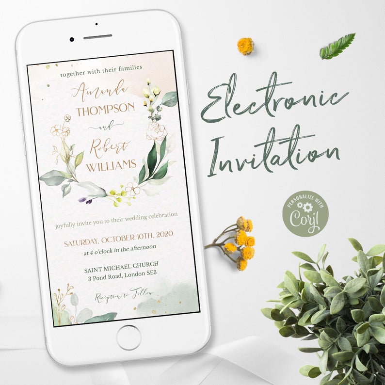 Rustic Wedding Invitations Template, Editable Wedding Invitation, Digital Wedding Card, Rustic Wedding, Electronic Invitations