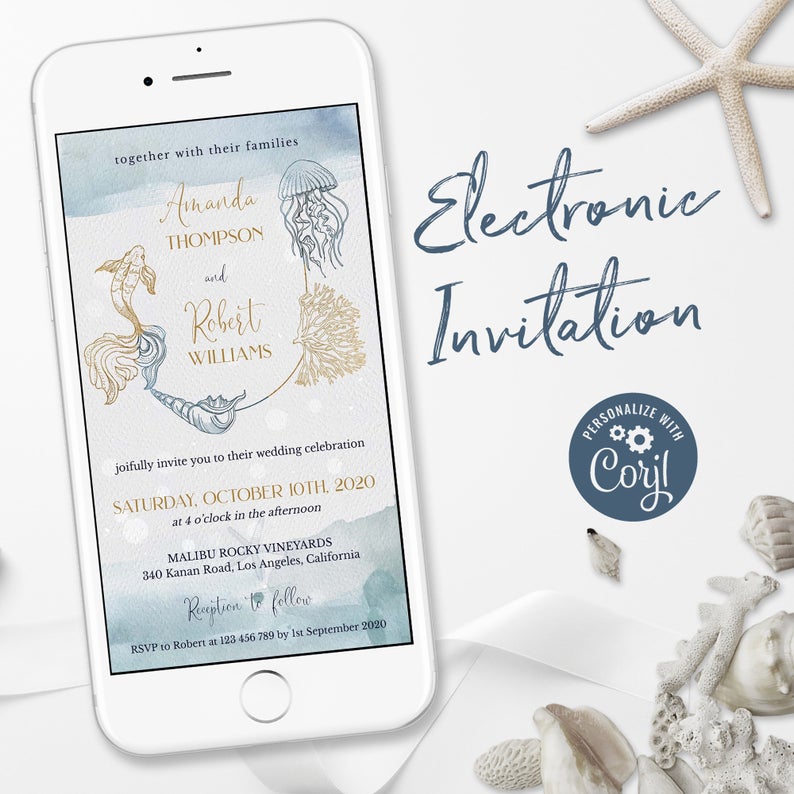 Destination Wedding Invitation, Digital Invitations, Beach Wedding Invitations, Electronic Wedding Invitations, Tropical Wedding Invitation