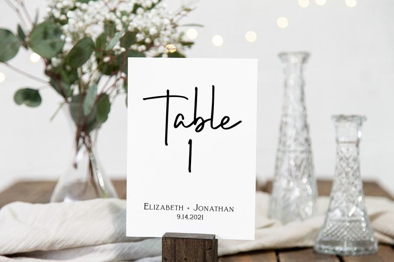 Wedding Table Number Card, Table Seating, Event Seating, Table Numbers 100% Editable Corjl PPW508