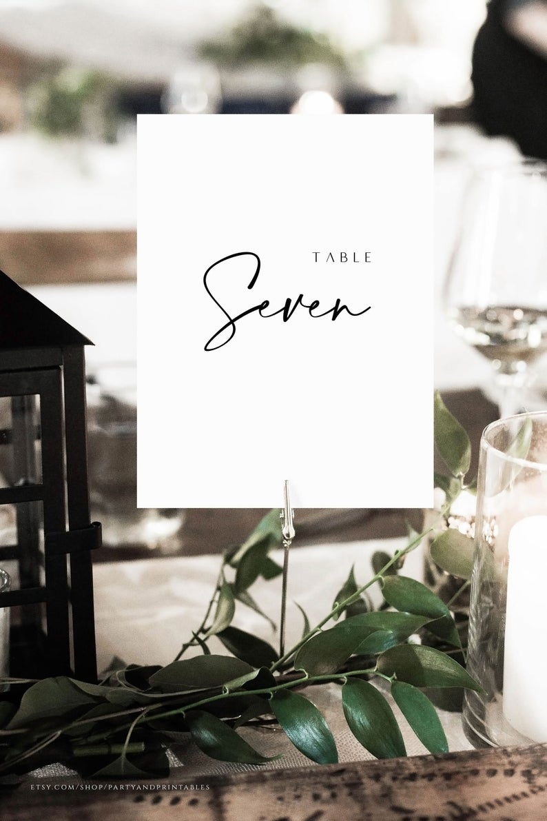 Calligraphy TABLE NUMBERS Wedding Printable | Elegant Table Number 5×7 and 4×6 | Edit on Corjl | Instant Download
