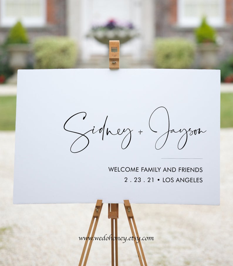 Modern Minimalist Welcome Sign Template, 5 Sizes Included, Horizontal Sign, Editable Text with Corjl #061