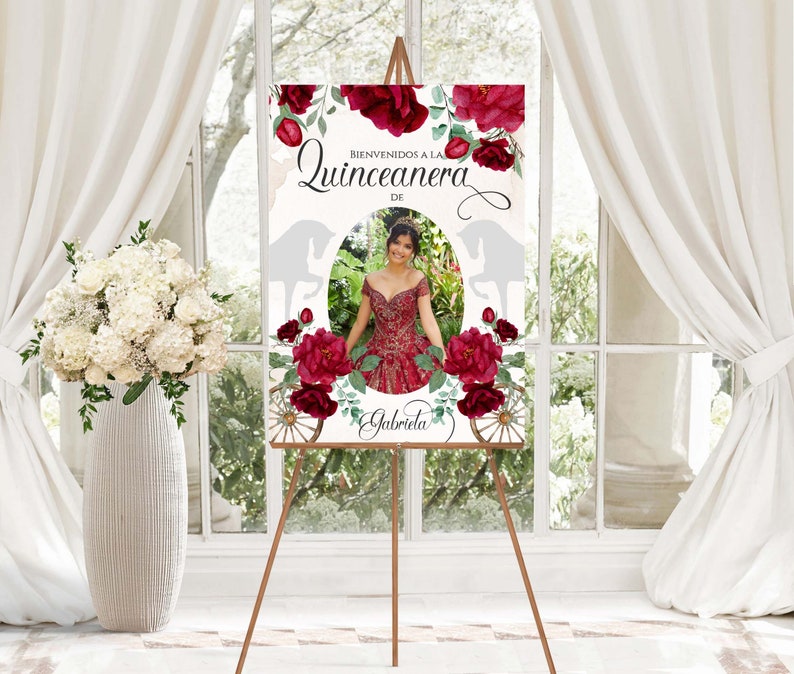 ed Charro Quinceanera, Charro Quinceanera, Red and Gold Quinceanera, Charro Welcome Sign, Western Quinceanera Invitation, Charro 7