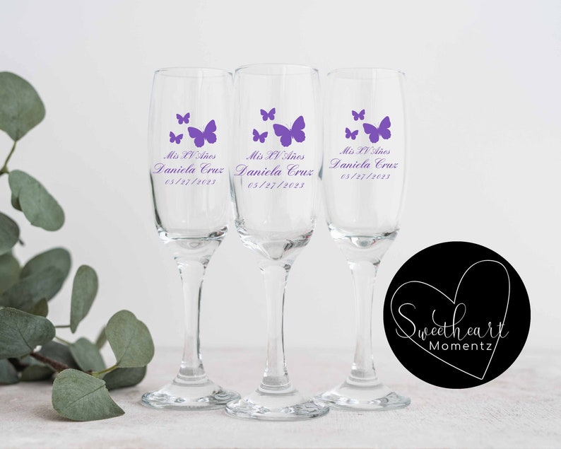 Quinceanera Champagne Glass Svg, Personlized Mis XV Anos Champagne Glass, Copa de Quinceañera, Quinceanera svg, Mis Quince Anos Svg