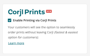 Enable Corjl Prints